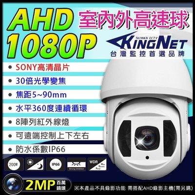 監視器 AHD 1080P 360度 快速球 高速球 8陣列紅外線攝影機 SONY晶片 攝像頭 30倍光學變焦