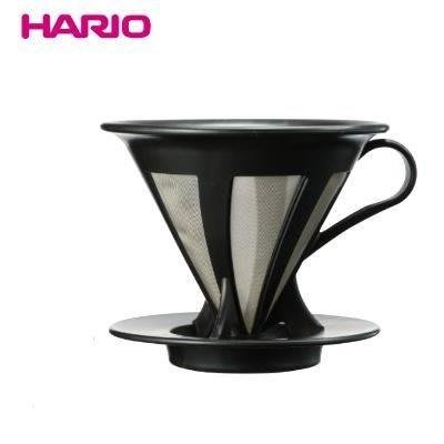【TDTC 咖啡館】日本HARIO CFOD-02B(黑) 1~4人份 免濾紙不銹鋼濾網 - 圓錐濾杯/濾器