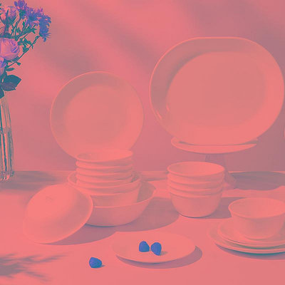 CORELLE康寧餐具純白玻璃面碗湯盤飯碗美國進口套裝家用2023新款