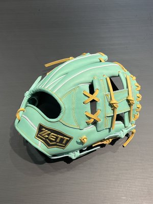 棒球世界ZETT SPECIAL ORDER 訂製款棒壘球手套特價內野工字檔粉綠色11.5吋今宮健太model
