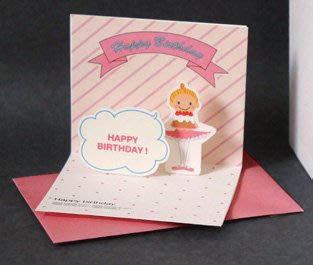 Ｅ芭蕾小棧生日畢業表演禮物日本進口Little Ballerina可愛立體舞者生日卡片Happy Birthday藍雲