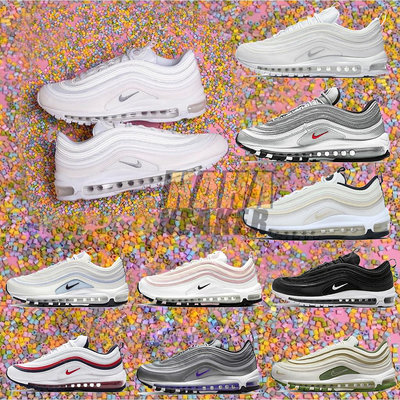 韓國🇰🇷代購 Nike Air Max 97 純白 銀 紫 銀彈 氣墊 男鞋 經典款 氣墊 休閒鞋 921826-101