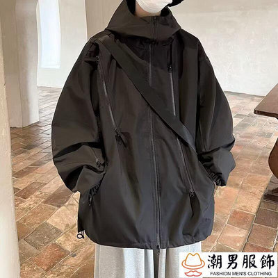 大尺碼男裝 男士衝鋒衣 外套男 加大尺碼衝鋒衣外套 寬鬆加大尺碼M-8XL 男春秋外套 工裝夾克 高級感上衣 加大-潮男服飾