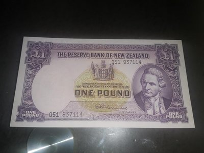 紐西蘭早期紙鈔1英磅大型紙鈔，全新品項，