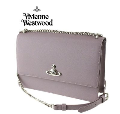 Vivienne Westwood ►( 淡粉紫色 ) 防刮真皮壓紋 方型 肩背包 斜背包 側背包｜100%全新正品｜特價