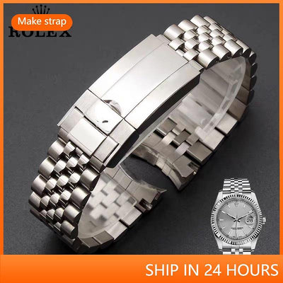 適用於 20mm 銀色不銹鋼中金勞力士datejust 日誌 GMT 錶帶 適用於日誌型手鍊 36 40mm