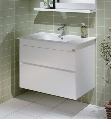 《優亞衛浴精品》CORINS柯林斯雙抽櫃方型陶瓷抗污面盆烤漆浴櫃 DUB-80