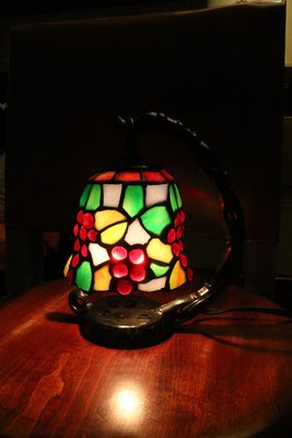 昭和時期彩繪玻璃燈 / 豐收的多子（葡萄串）