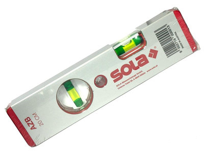 奧地利 SOLA 銀色防震水平尺 AZB 20 高強化鋁合金 20cm (2氣泡) 無磁