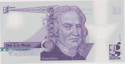 全新 英國德納羅公司 牛頓 紀念券 SafeGuard塑料鈔 雙面雕刻 紀念鈔 錢幣 外幣 【經典錢幣】