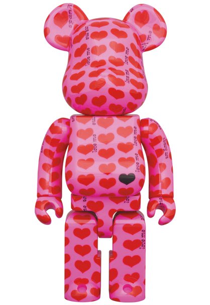 BEETLE BE@RBRICK PINK HEART HIDE 粉色愛心庫柏力克熊100% 400