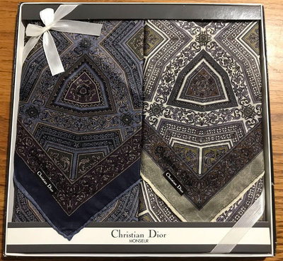 日本手帕  擦手巾  緹花手帕 紳士用 Christian Dior  no.209-6-7 50cm 拆售 每條650