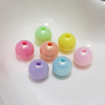 【DIY】6/8mm 混色 abs 噴漆磨砂塑膠珍珠 馬卡龍色 穿孔珍珠 【144元】【30646】