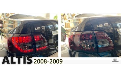 小傑車燈精品--全新 TOYOTA ALTIS 10代 08 09 年 紅黑 LED 尾燈 後燈 + LED方向燈