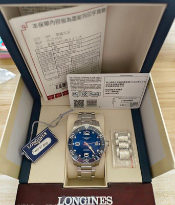 售 極新 LONGINES 浪琴 深海征服者 陶瓷圈 機械錶 藍 2023年8月24日寶島購入 5年保固 盒卡齊全 台北面交！