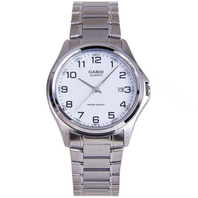 CASIO WATCH 卡西歐時尚阿拉伯數字白面精緻紳士鋼帶石英腕錶 型號：MTP-1183A-7B【神梭鐘錶】
