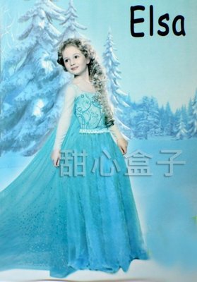 ☆小不點日舖☆ 萬聖節 服裝 衣服 禮服 主題表演 冰雪奇緣 Elsa 艾莎 華麗蕾絲 藍公主 兒童公主造型服 聖誕節