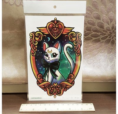【萌古屋】Z系列美少女戰士白貓手臂大圖 - 男女防水紋身貼紙刺青貼紙K34