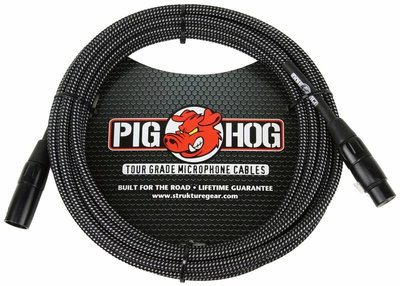 『放輕鬆樂器』全館免運 PIG HOG 麥克風線 黑色編織 XLR公母 OFC無氧銅 10呎