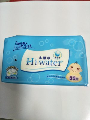 【亮菁菁】康乃馨Hi-water水濕巾80抽 濕紙巾