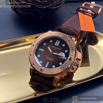 GiorgioFedon1919手錶,編號GF00026,44mm玫瑰金錶殼,咖啡色錶帶款