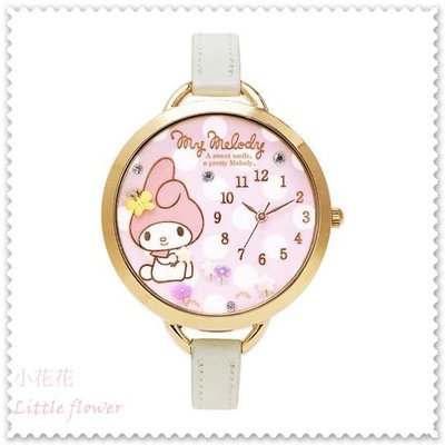 ♥小花花日本精品♥ Hello Kitty 美樂蒂側坐花朵多功能原型滿滿豐富圖好好戴手錶