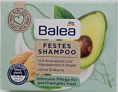 德國BALEA Fetes Shampoo Avocadool und Mandelmilch 杏仁酪梨油洗髮餅