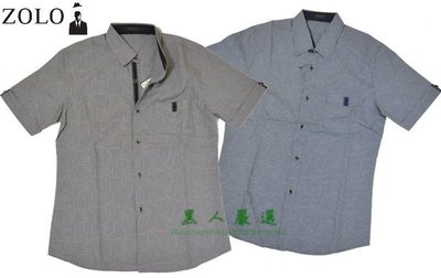 日本品牌 精梳棉 修身剪裁 ZOLO 百貨專櫃貨 黑色 藍色 短袖襯衫 M號 L號《ZA40》