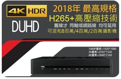 六合一 4K(真錄影八百萬畫質) KMH-0425EUK 含2TB硬碟 可取 1080P 4影4音 網路監控主機 台中