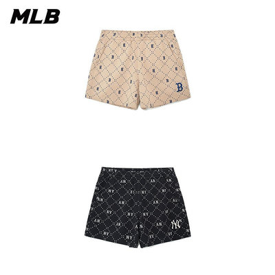 MLB 女版休閒短褲 MONOGRAM系列 紅襪/洋基隊 (3FSPM0133-兩色任選)