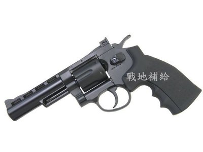 【戰地補給】台灣製華山FS-1002黑色4吋CO2左輪手槍(附贈上下魚骨、快速填彈器、六顆彈殼)