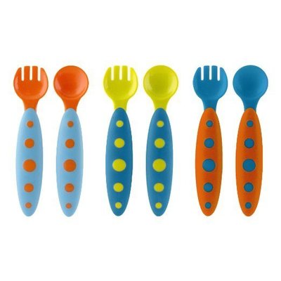 美國全品項代購 Boon-MODWARE 點點湯匙叉子 嬰幼兒 兒童 餐具 六支一組 兩款顏色 現貨供應中