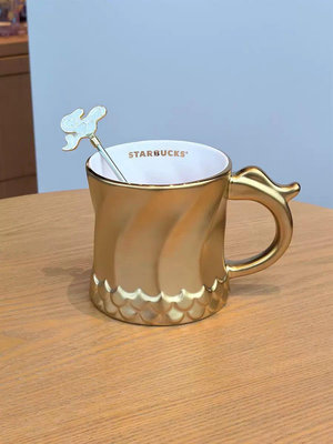 星巴克杯子新春龍年生肖純金復古經典簡約咖啡陶瓷馬克杯帶攪拌棒
