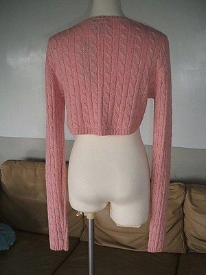 全新正品Ralph Lauren polo jeans粉紅色麻花罩衫小外套 針織袖套  ZARA款 尺寸M