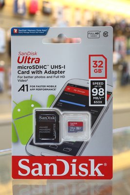 【日產旗艦】SanDisk Ultra microSD SDHC 32G 98MB 群光公司貨 手機 行車紀錄器 記憶卡