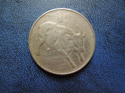 1985年 菲律賓 Philippines 1piso 大型公牛硬幣 錢幣29mm 品項如圖@629