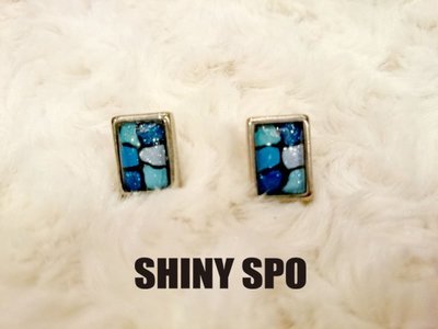 SHiNY SPO 日本品牌 Lagunamoon 復古風長方形拼色耳環 特價