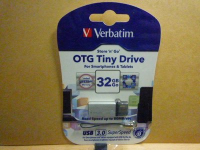【燒錄工坊】 Verbatim 威寶 OTG TINY 32GB USB3.0 雙介面高速隨身碟