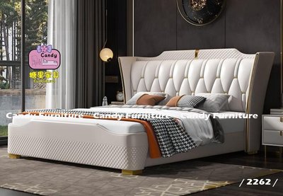 ［糖果家具］2262輕奢床 皮床網紅床5尺標準雙人床架 軟包床