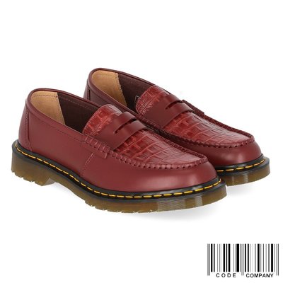 =CodE= DR. MARTENS X STUSSY PENTON LOAFER 鱷魚皮革樂福鞋(紅)英國製 男 預購