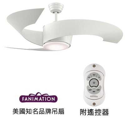 [top fan] Fanimation Torto 52英吋吊扇附燈(FP7900MW)平白色 適用於110V電壓