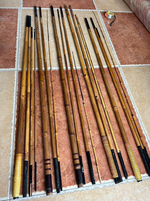 x日本二手回流中古手工竹子魚竿，可做并繼手竿，臺釣竿，鯉魚竿，