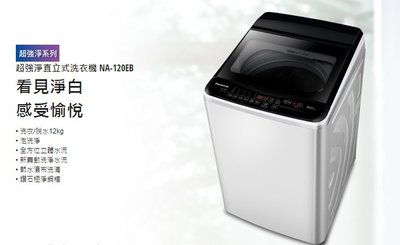 (上晟)家電Panasonic超強淨洗衣機NA-120EB另有{LG}直立WTSD129HVG