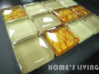 [磁磚精品HOME'S LIVING]2.3*2.3  水晶 玻璃 藝術 馬賽克 磁磚 橘黃 設計旅店 宜蘭民宿 餐廳 飯店