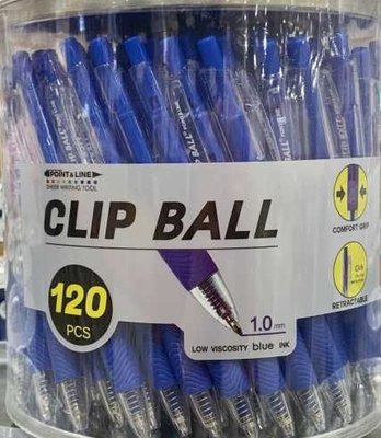【牛牛柑仔店】CLIP BALL POINT &amp; LINE 藍色原子筆 1.0mm