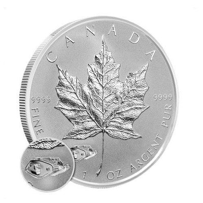 加拿大2016楓葉密印秘印proof坦克精制銀幣1盎司31.