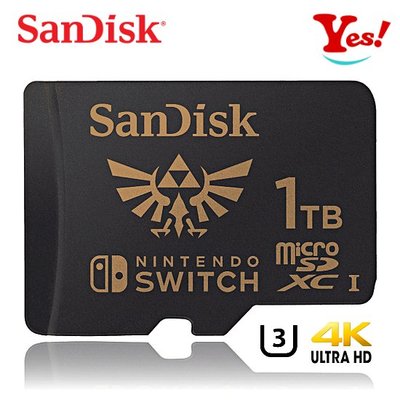 【Yes！公司貨】SanDisk 任天堂授權 Switch microSD 1T 1TB U3 4K電玩 遊戲機 記憶卡
