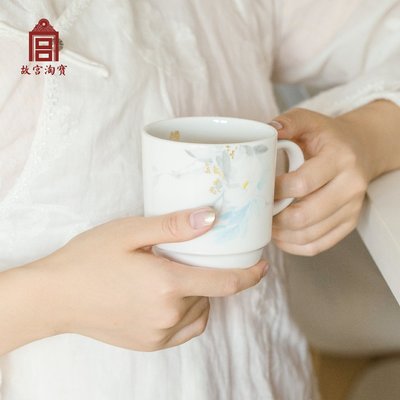 【熱銷精選】故宮淘寶月來花弄影陶瓷馬克杯咖啡杯生日母親節禮物女文創官方店