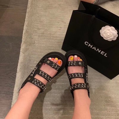 Chanel 香奈兒 經典百搭涼鞋 涼托 增高 鏈條款 好美的鞋子 二手優惠