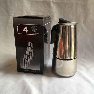 現貨：:不銹鋼咖啡壺意式摩卡壺煮咖啡機可電磁爐送膠圈濾紙買一發二